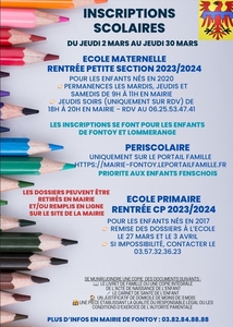 2023 02 27 Inscriptions scolaires