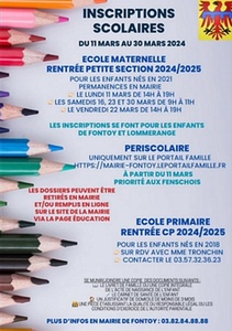 2024 02 14 Inscriptions scolaires