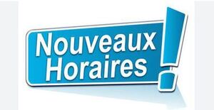 Nouveaux horaires