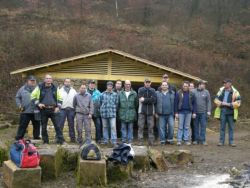 Ouvriers sur le site de la fontaine du Conroy